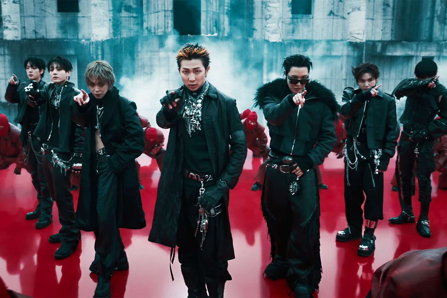 BTS in the Hooligan music video from the ARIRANG era